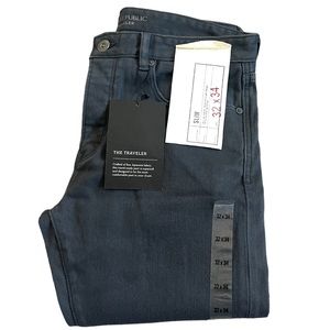 Banana Republic Men’s Traveler Slim Japanese Denim Jean 32x34 Dark Gray NWT $118